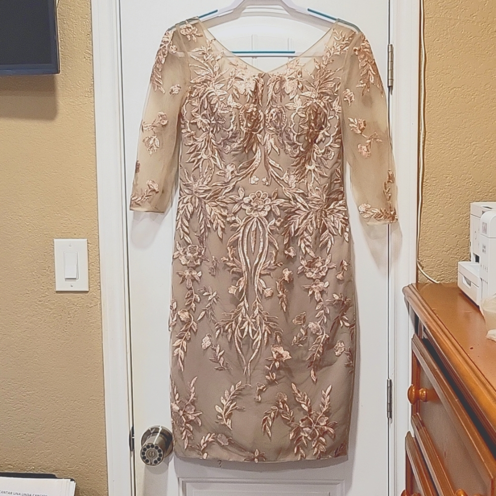 Elegant, Formal Embroidered Dress size 6 petite